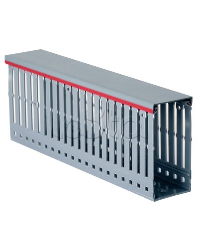 Короб перфорированный, серый RL12 120x80 DKC 00159RL в Прокопьевске Аксессуары для кабель-канала Pintop.ru