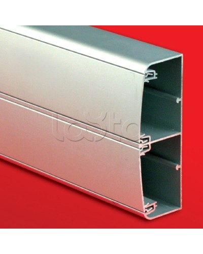 Кабель-канал алюминевый 140х50 (с 2 крышками), цвет серый металлик DKC (01499) в Прокопьевске Кабель-канал Pintop.ru