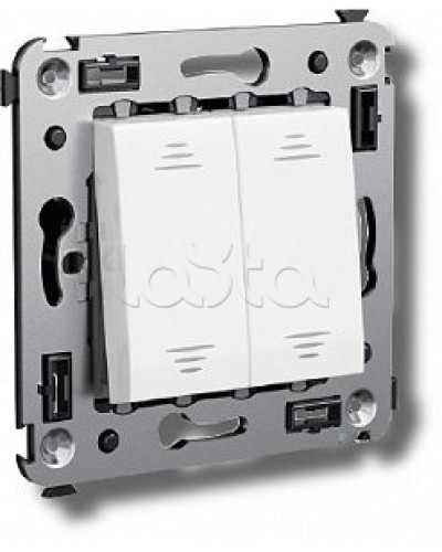 Выключатель двухклавишный в стену, Avanti, Ванильная дымка DKC 4405104 в Прокопьевске Аксессуары для стоек и шкафов Pintop.ru