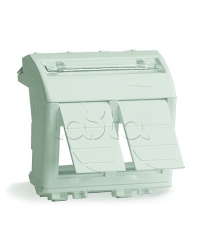 Адаптер для 2-х информационных разъемов Systimax, белый, 2мод DKC 76617B в Прокопьевске Аксессуары для стоек и шкафов Pintop.ru