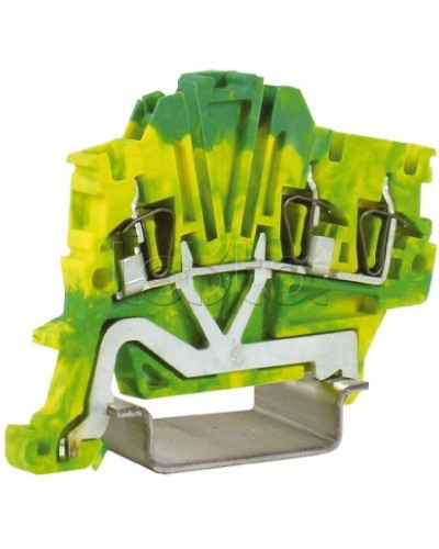 Зажим для заземления, 1 ввод/2 вывода, 1,5 кв.мм желто-зеленый DKC ZHT410 в Прокопьевске Держатели, клипсы, скобы Pintop.ru