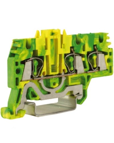 Зажим для заземления, 1 ввод/2 вывода, 2,5 кв.мм желто-зеленый DKC ZHT510 в Прокопьевске Держатели, клипсы, скобы Pintop.ru