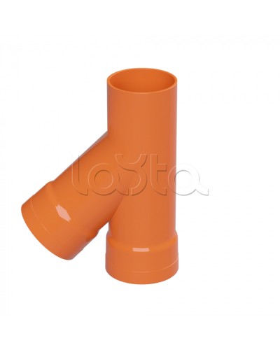 Тройник для двустенных труб одного диаметра ф110мм, 45°, полипропилен DKC 019110 в Прокопьевске Повороты, муфты, тройники Pintop.ru