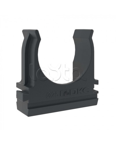 Держатель с защелкой D=25 (Черный) DKC (51025N) в Прокопьевске Держатели, клипсы, скобы Pintop.ru