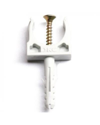 Держатель с защелкой и дюбелем, д.25 мм DKC 51325R5 в Прокопьевске Держатели, клипсы, скобы Pintop.ru