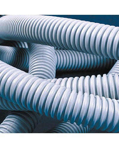 Труба ПВХ гибкая гофр. д.16мм, тяжёлая без протяжки, 100м, цвет серый DKC 90516 в Прокопьевске Гладкая труба Pintop.ru