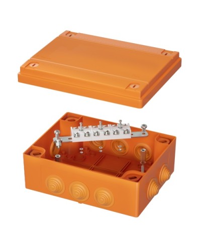 Коробка распределительная IP55, пластиковая с кабельными вводами и клеммниками 240х190х90мм DKC FSK41610 в Прокопьевске Распределительные коробки Pintop.ru