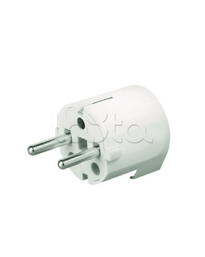 Вилка кабельная, бытовая с центральным вводом кабеля. Белая. IP20 16А 2P+E 230В DKC DIS1302063 в Прокопьевске Аксессуары для стоек и шкафов Pintop.ru