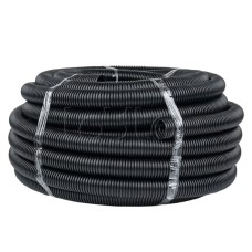 Труба гофр. ПНД с протяжкой d40 мм (25 м) черная EKF-Plast (tpnd-40n)