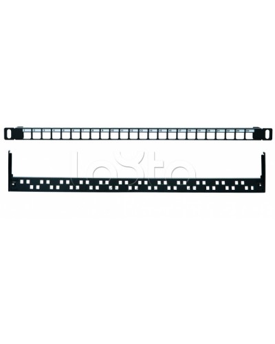Коммутационная панель 19” наборная, UTP, 0,5U, 24 порта, черный Eurolan (27B-00-24-05BL) в Прокопьевске Патч панель Pintop.ru