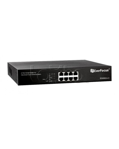 Коммутатор PoE 8-портовый EverFocus ES0802-41 в Прокопьевске Коммутаторы Pintop.ru