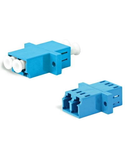 Адаптер оптический проходной LC/UPC-LC/UPC, SM, duplex, корпус пластиковый, синий, белые колпачки LC/UPC-LC/UPC Hyperline FA-P11Z-DLC/DLC-N/WH-BL в Прокопьевске Проходные адаптеры и розетки оптические Pintop.ru