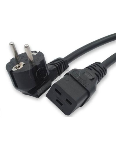 Кабель питания компьютера (Shucko - C13), 10A, угловая вилка, 3м Hyperline PWC-IEC19-SHM-3.0-BK в Прокопьевске Патч-корды и пигтейлы Pintop.ru