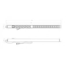 Hyperline SHE-6SH-12IEC-S-2.5AIEC Блок розеток вертикальный