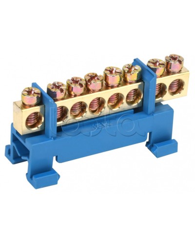 Шина нулевая изолированная с одним угловым изолятором ШНИ-6x9-8-С-С IEK (YNN10-69-8P-K07) в Прокопьевске Клеммные колодки Pintop.ru