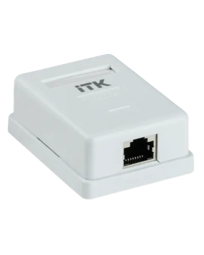 Настенная розетка, разъем RJ-45 (8P8C) категории 5е, FTP 1-порт ITK (CS2-1C5EF-12) в Прокопьевске Розетки компьютерные и телефонные Pintop.ru
