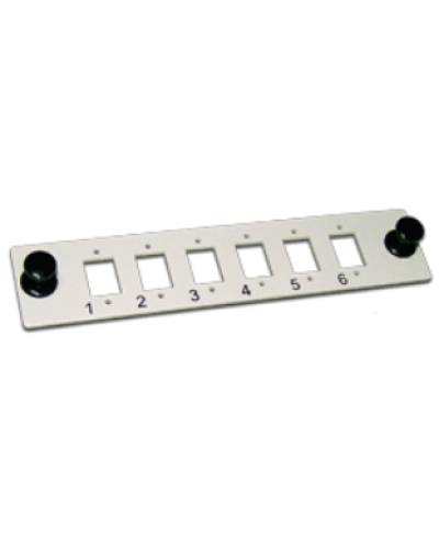Панель адаптерная на 6 ST адаптеров, серая LANMASTER LAN-FP-ST в Прокопьевске Аксессуары для стоек и шкафов Pintop.ru