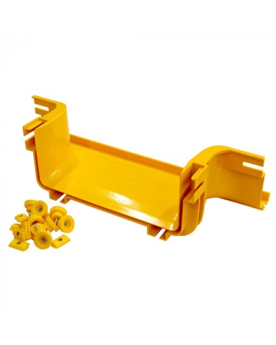 Боковой отвод на оптический лоток 240 мм, монтаж без соединителей, желтый LANMASTER (LAN-OT240-UT/NC) в Прокопьевске Аксессуары для лотков Pintop.ru