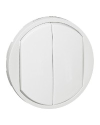 Лицевая панель для выключателя двойного белый Celiane Legrand 068002 в Прокопьевске Аксессуары для кабель-канала Pintop.ru