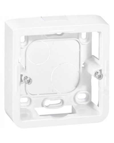 Коробка накладная, глубина 30 мм, белая Mosaic Legrand 080280 в Прокопьевске Аксессуары для кабель-канала Pintop.ru