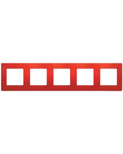 Рамка 5 постов Etika красный Legrand 672535 в Прокопьевске Аксессуары для кабель-канала Pintop.ru