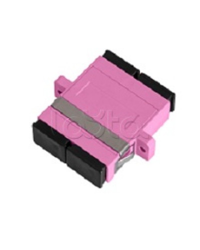 Адаптер NIKOMAX волоконно-оптический, соединительный, многомодовый, стандарта OM4, SC/UPC-SC/UPC, двойной, пластиковый, без шторки, с фланцами, маджента, уп-ка 2шт. NIKOMAX (NMF-OA2M4-FN-SCU-SCU-MG-2) в Прокопьевске Проходные адаптеры и розетки оптические 