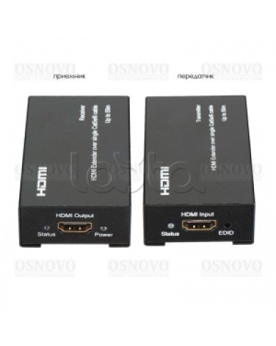 Комплект для передачи HDMI по одному кабелю витой пары CAT5e/6 до 50м OSNOVO TA-Hi/1+RA-Hi/1 в Прокопьевске Видеоусилители, Модуляторы, Делители Pintop.ru