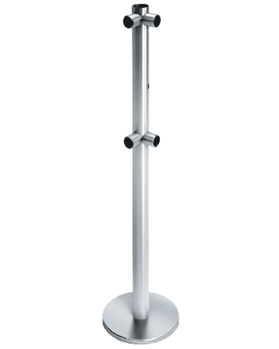 Стойка ограждения с отверстием под фиксатор L-образная, 2 муфты справа передвижная Oxgard ВЗР2442.09.12 в Прокопьевске Ограждения Pintop.ru