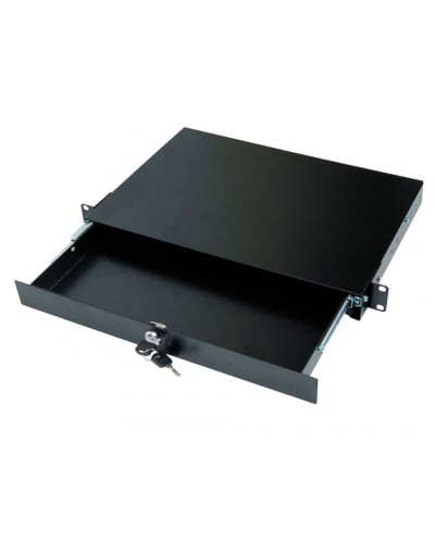 Полка под клавиатуру, выдвижная 1U TLK TLK-KB1-BK в Прокопьевске Полки для шкафов и стоек Pintop.ru