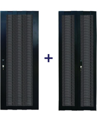 Комплект дверей 47U, 600 мм, черный, передняя - перфорированная, задняя - распашная перфорированная TWT TWT-CBB-DR47-6x-S-P1 в Прокопьевске Аксессуары для стоек и шкафов Pintop.ru