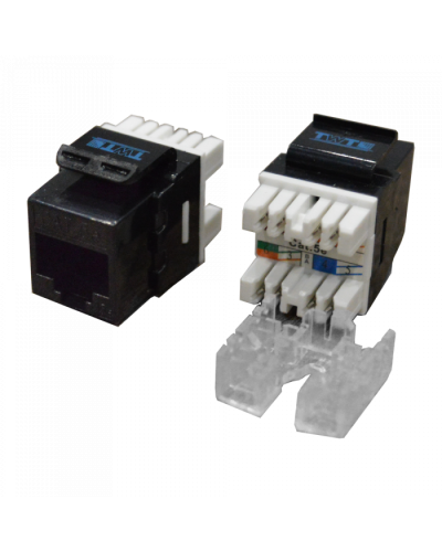 Модуль Keystone RJ45, Cat.5E, UTP, 180 градусов, черный TWT (TWT-OK45UTP180/5E-BK) в Прокопьевске Модули Keystone Pintop.ru