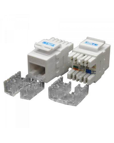 Модуль Keystone RJ45, Cat.5E, UTP, 180 градусов, белый TWT (TWT-OK45UTP180/5E-WH) в Прокопьевске Модули Keystone Pintop.ru