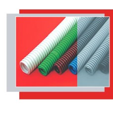 Труба гофрированная HFFR легкая диам 32 мм, с зондом, без галогена, трудногорючая, цвет серый Экопласт 20132HFR (25м/уп)