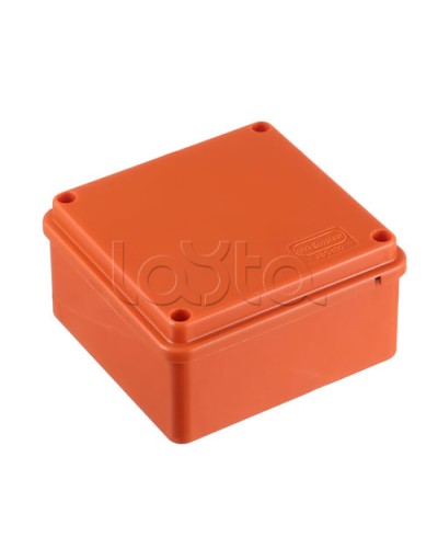 JBS100 Коробка огн. E110, о/п 100х100х55мм, с гладкими стенками, без галогена, IP56, 3P, (2,5-16 мм2), цвет оранж. Экопласт (42407HF) в Прокопьевске Коробки (ОКЛ) Экопласт Pintop.ru