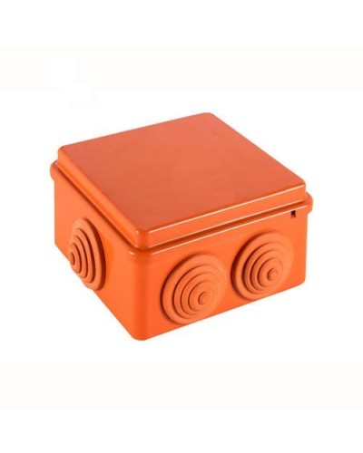 JBS100 Коробка огн. E110, о/п 100х100х55мм, без галогена, 6 вых., IP55, 10P, (0,15-2,5 мм2), цвет оранж. Экопласт (43427HF) в Прокопьевске Распределительные коробки Pintop.ru