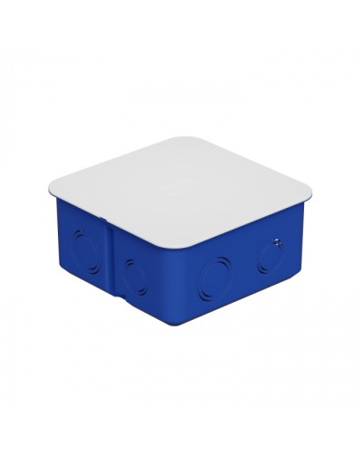 Коробка распределительная c/п. с крышкой, 100х100х50мм, IP30 цвет синий Экопласт (44656) в Прокопьевске Распределительные коробки Pintop.ru