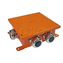 SMB165 Коробка металлическая, огн. E-110,о/п 164х164х65, 1 метал. гермоввод 18-25мм + 5 метал. заглушек, IP66, 8Р, (2,5-16 мм2), цвет оранж. Экопласт (56449E)