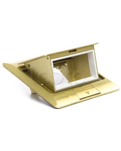 Люк в пол на 2 модуля (45х45мм), латунь Экопласт 70020 в Прокопьевске Системы лючков и колонн Pintop.ru