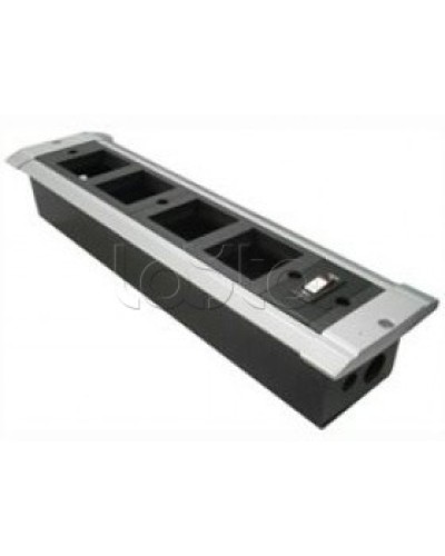 Блок настольный встраиваемый, с выключателем нагрузки на 4 модуля (45х45мм) для креп. к столу (алюмин) Экопласт 70324 в Прокопьевске Аксессуары для кабель-канала Pintop.ru