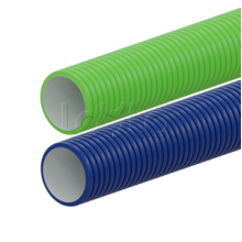 Вентиляционная труба гибкая двустенная для воздуховода (ПНД), антистатическая и антибактериальная D75мм, цвет зелёный (1шт=50м) Экопласт (803075GN)