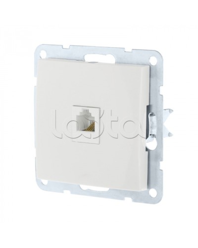 Розетка телефонная RJ-12 с накладкой (белый) LK60 Экопласт (865504) в Прокопьевске Розетки компьютерные и телефонные Pintop.ru