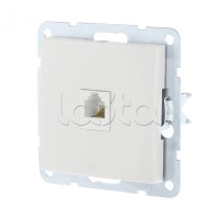 Розетка телефонная RJ-12 с накладкой (белый) LK60 Экопласт (865504-1)