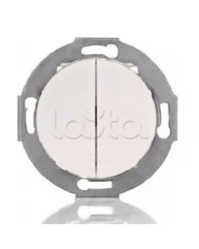 Выключатель двухклавишный Экопласт (схема 5) 10 A, 250 B (белый) Vintage в Прокопьевске Розетки компьютерные и телефонные Pintop.ru