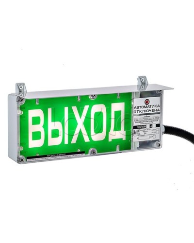Оповещатель световой Эридан Экран-С-ККВ К1 12-24 VDC ВЫХОД цвет фона зеленый, надпись белая (КВБУ18+КВБУ18+ШТ25) в Прокопьевске Взрывозащищенное оборудование (Ex) Pintop.ru