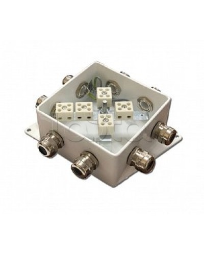 Коробка монтажная огнестойкая Гефест КМ-О (10к)-IP66-120х120, два ввода в Прокопьевске Распределительные коробки Pintop.ru