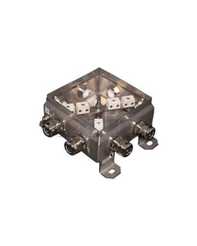 Коробка монтажная огнестойкая Гефест КМ-О (12к*10,0)-IP66 1212нерж, 8 вводов 123х123х60 в Прокопьевске Распределительные коробки Pintop.ru