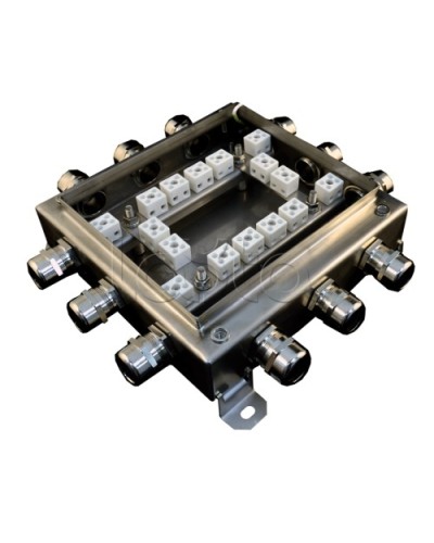 Коробка монтажная огнестойкая Гефест КМ-О (32к*6,0)-IP66 2020нерж, 12 вводов 200х200х60 в Прокопьевске Распределительные коробки Pintop.ru