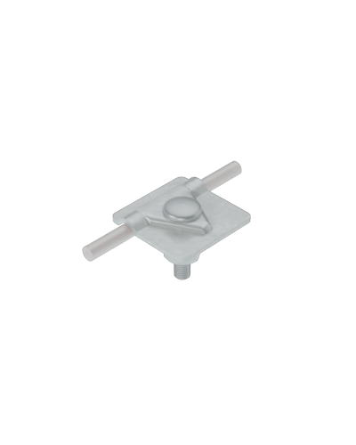 Универсальный соединитель для прутка Ø 5-10 мм с 1 пластиной 40х40 мм КМ-Профиль (USM-D5-10) в Прокопьевске Аксессуары для лотков Pintop.ru