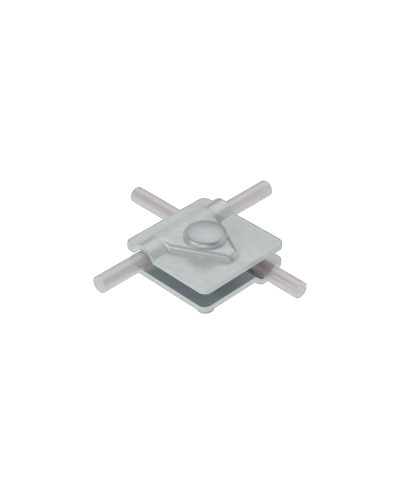 Универсальный соединитель для прутка Ø 5-10 мм с 2 пластинами 40х40 мм TD КМ-Профиль (2USM-D5-10 TD) в Прокопьевске Аксессуары для лотков Pintop.ru