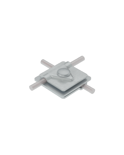 Универсальный соединитель для прутка Ø 5-10 мм с 3 пластинами 40х40 мм CU КМ-Профиль (3USM-D5-10 CU) в Прокопьевске Аксессуары для лотков Pintop.ru